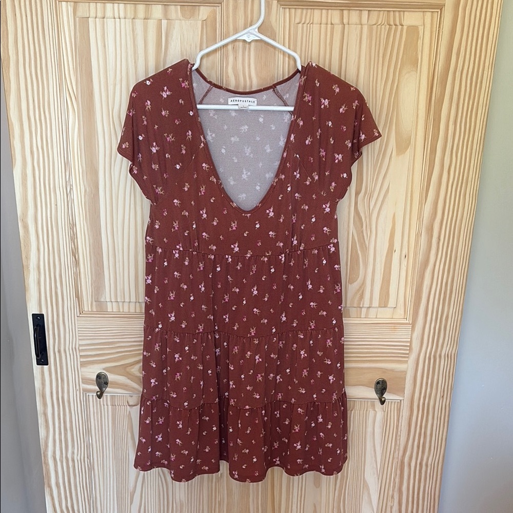 Aeropostale Brown Floral Mini Dress